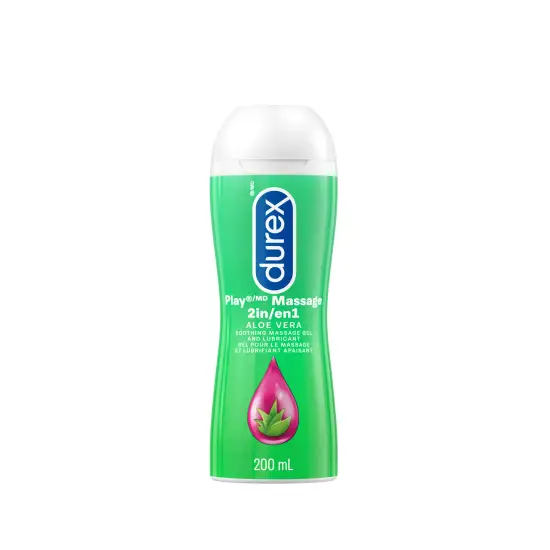 Front of Durex Play Massage 2 in 1 Aloe Vera lube bottle